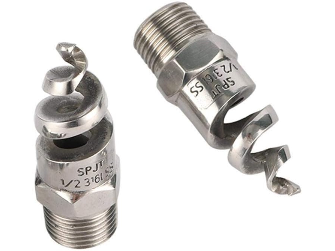 Aspersor de Gramado com Rosca Macho 1/2", Bico Espiral Cônico Completo, Jato em Aço Inoxidável 316l, Bicos | S/MARCA