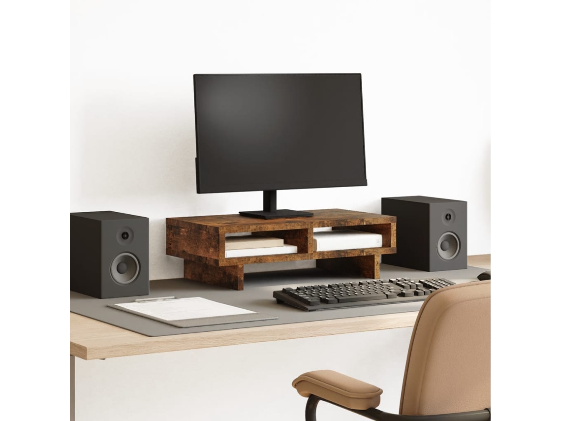 Vidaxl Suporte Monitor 50x27x15cm Derivados De Madeira Carvalho Sonoma