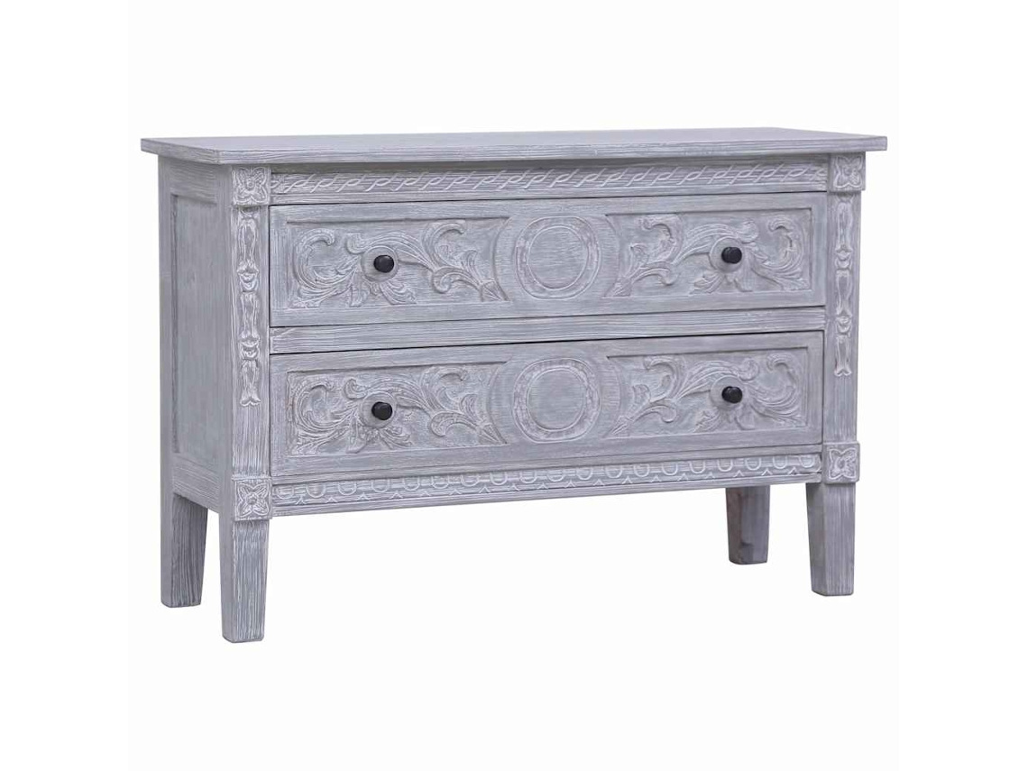Vidaxl Aparador Com 2 Gavetas 90x30x60 Cm Madeira De Mogno Maciça