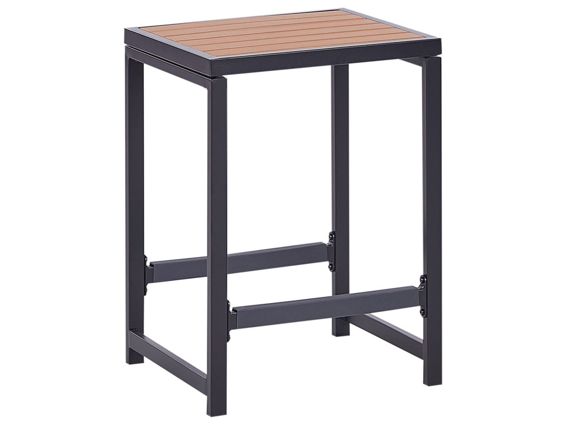 Banco De Bar Para Jardim Beliani Avetrana De Aço Preto 44x40x61