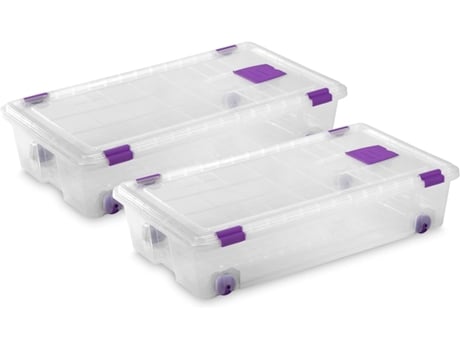 Caja Plástico Almacenaje Transparente Con Ruedas Medidas 730 X 405 X 165 Mm Capacidad de 35 Litros COMFORT HOUSE