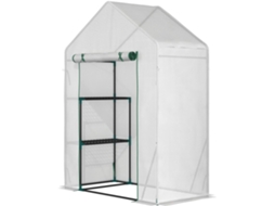 Estufa De Jardim Aço E Pe Cor Branco E Verde 143x73x195 Cm Outsunny