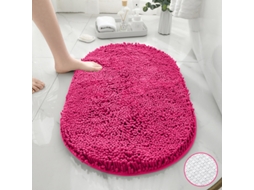 Tapetes de Banho Antiderrapantes Absorventes de Secagem Rápida para Decoração de Banheiro Rosa Tpr Inferior Oval EVELTEK 40X60CM
