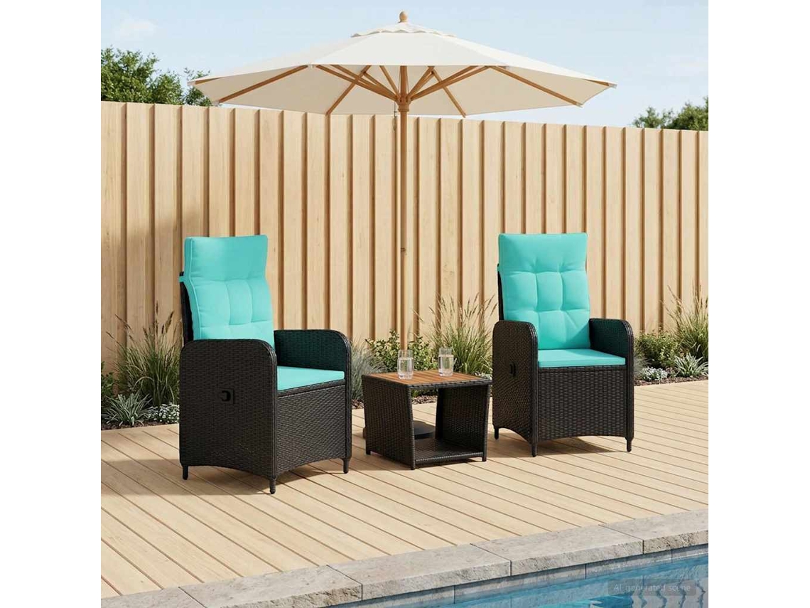 Vidaxl Conjunto De Lounge De Jardim 3 Unid.