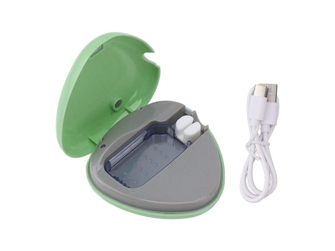Desinfetante de escova de dentes portátil recarregável case com suporte para viagem e casa verde S/MARCA