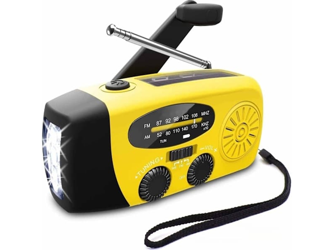 Rádio De Manivela Com Células Solares, Lanterna E Bateria Externa De 2000mah Para Emergências Sos, Laranja