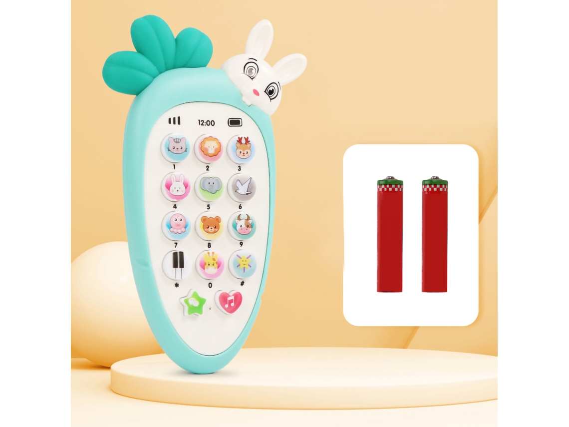 Walshlxq brinquedo Telefone para Bebês com Música e Luz Padrão Animal Cartoons Educativo para Crianças de 0 a 3 Anos Verde
