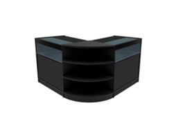 Conjunto de Balcões Comerciais MonsterShop Theseus, Preto, 2xB900LM60, MDF e Vidro Temperado