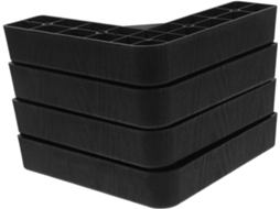 Kallory Conjunto De 4-extensores Pés Sofá Em Plástico Formato L, Leves E Resistentes Para Estrutura De Cama Armário