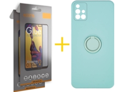 Capa + 2 Películas para Samsung Galaxy A71 ACCETEL Verde Água