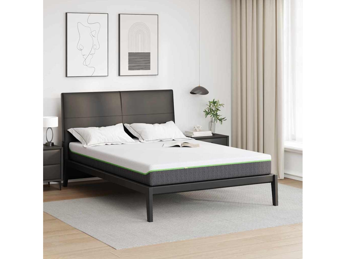 Vidaxl Colchão Médio Macio 140 X 190 Cm Branco E Cinza