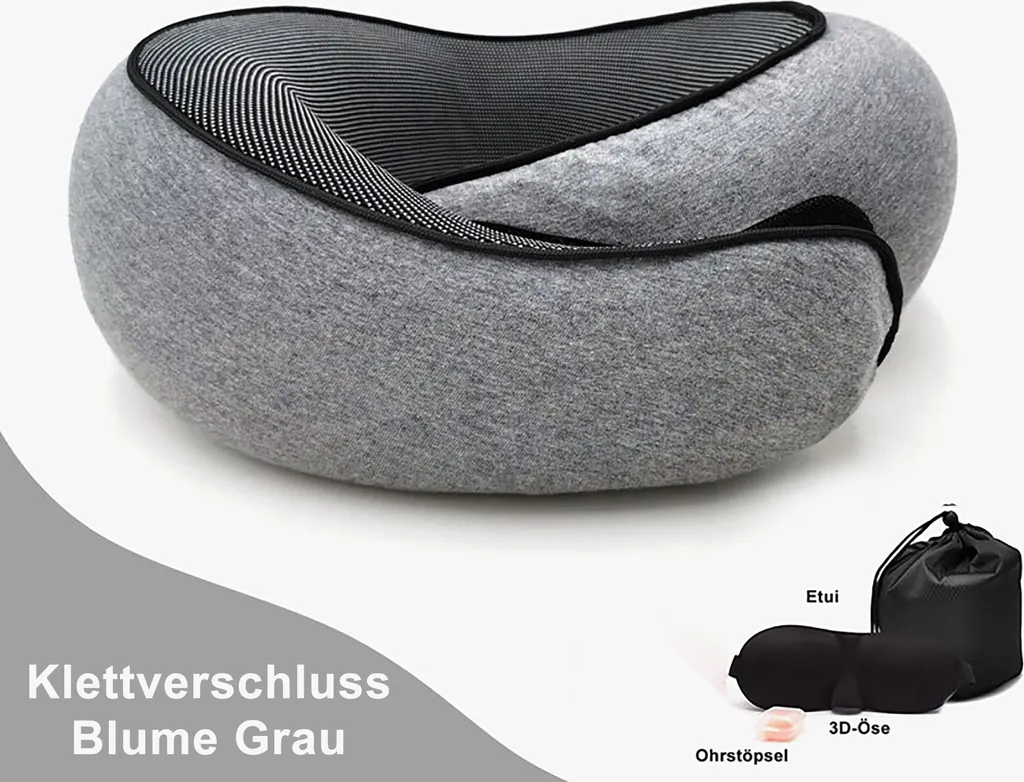 Bolsa de Viagem AQUAFORGE com apoio de cabeça, máscara 3D, protetores auriculares, adesivos mágicos