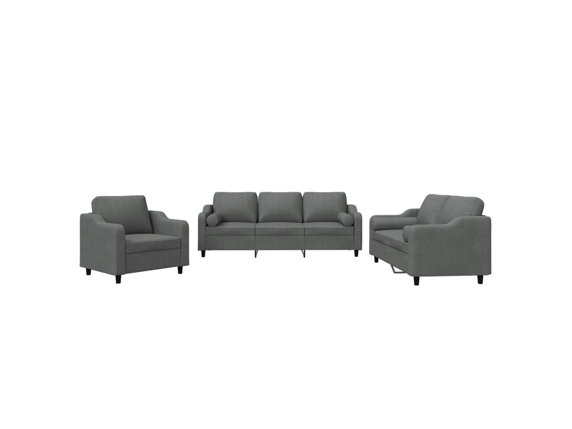 Sofa Set, Sofa Sets Vidaxl Cinzeto Tecido (n/a)