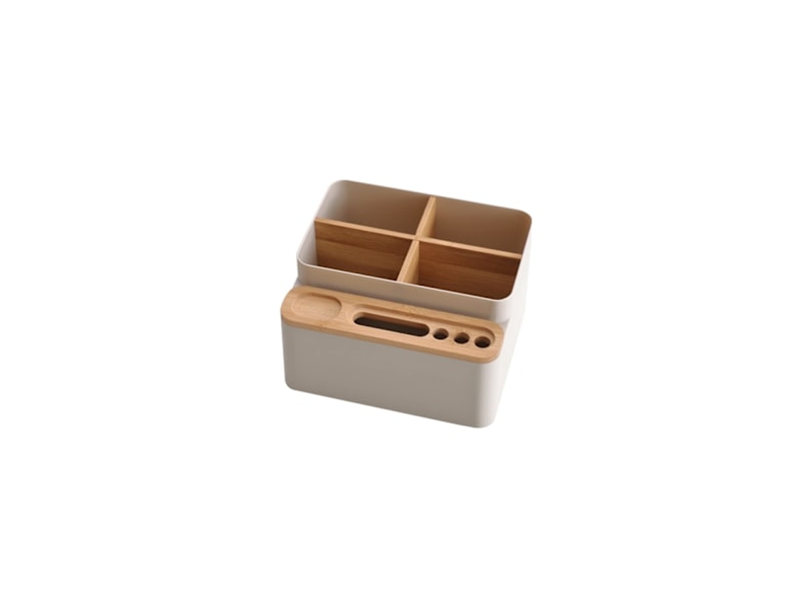 Gaveteiro de Mesa de Madeira, Caixa de Armazenamento Multifuncional e Elegante BRILVIBERA