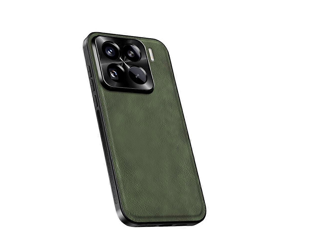 Capa Traseira De Pu Tpu Pc Tkdaddy Para Xiaomi 15 Pro Com Armação De Lente De Metal Verde