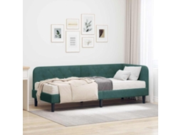 Vidaxl Estrutura de Cama de Canto Verde Escuro 80 X 200 Cm Veludo