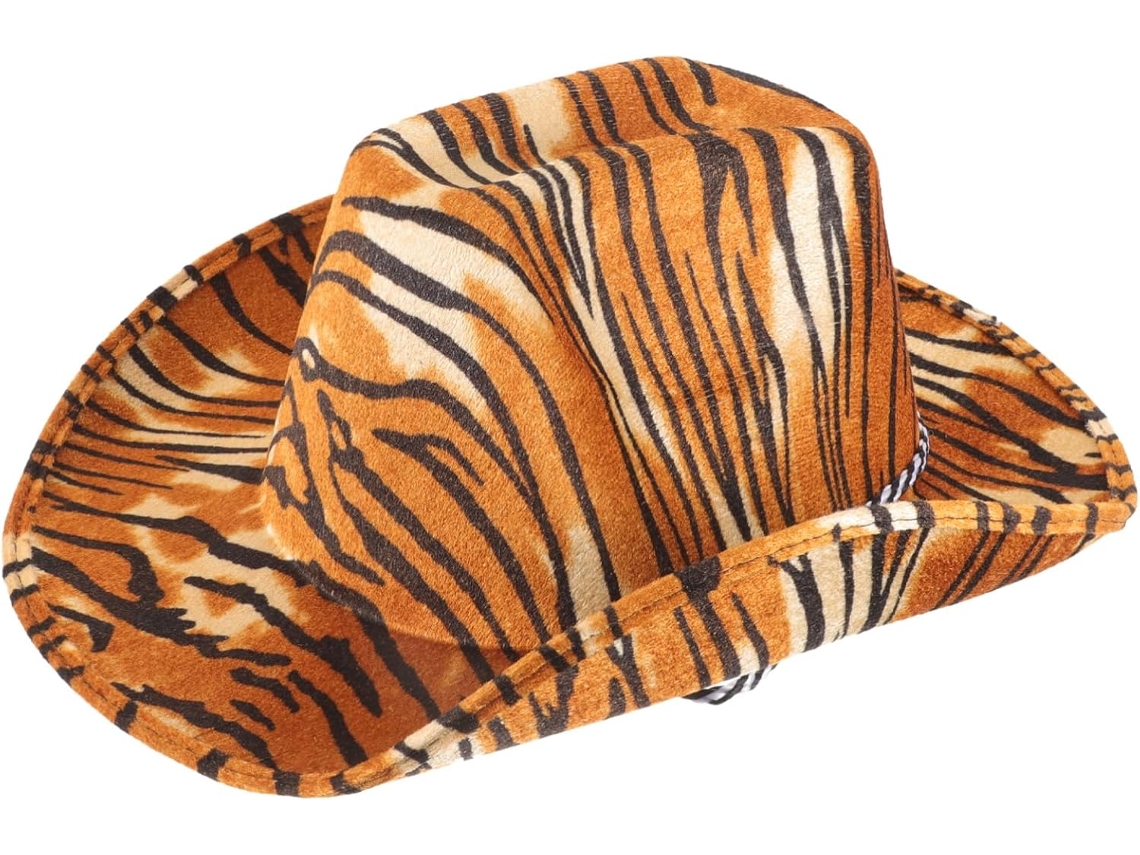 Chapéu de Caubói Unissex Ajustável com Estampa de Tigre CHABERLU