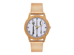 Relógio de pulso Zhoulianfa Simple Fashion Quartz Mesh para homens e mulheres T74-f (ouro rosa)