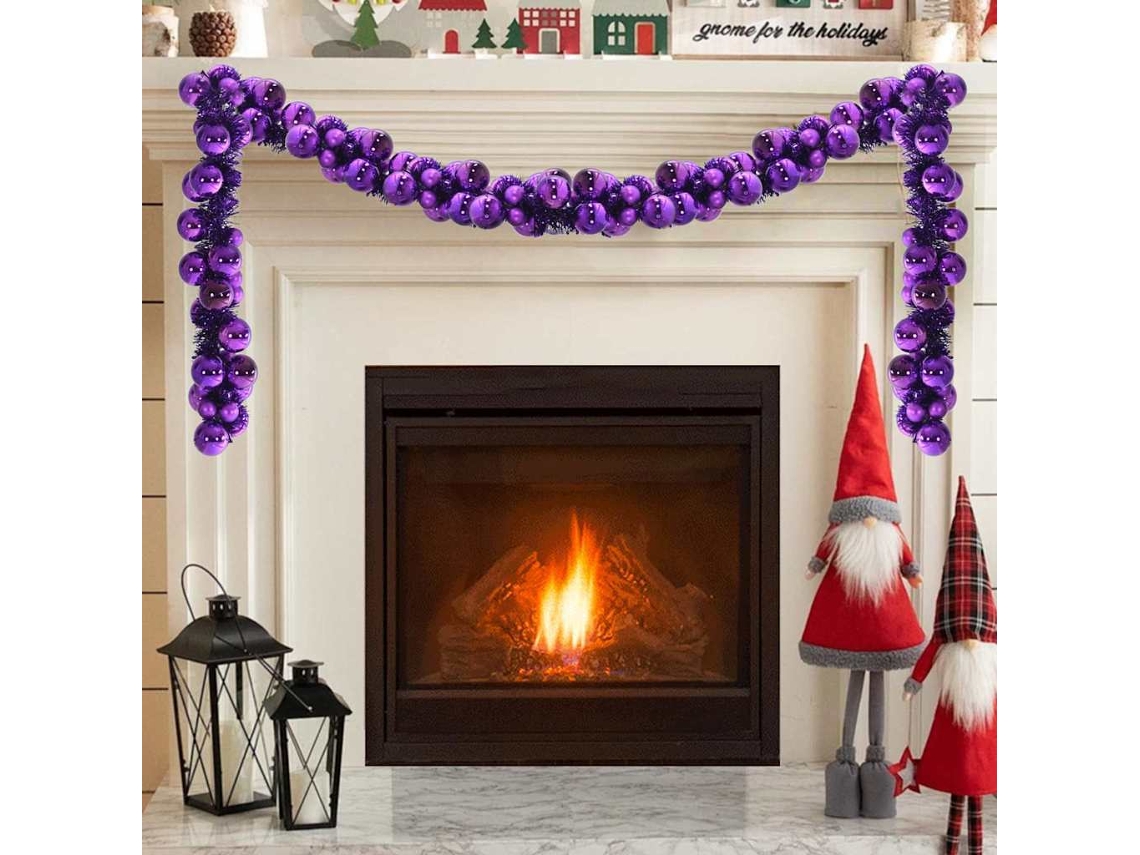 Vidaxl Guirlanda De Bolas De Natal Led Lilás 186 Cm Poliestireno
