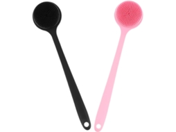 Conjunto De 2 Escovas Silicone Com Cabo Para Esfoliação Suave E Massagem Relaxante No Banho