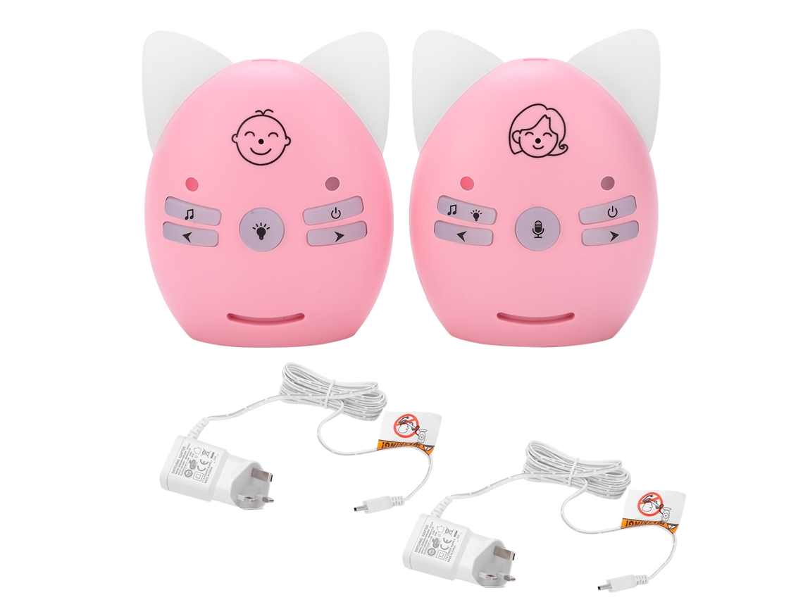 Monitor De Áudio Sem Fio Para Bebê Com Voz Bidirecional E Música Cor Rosa