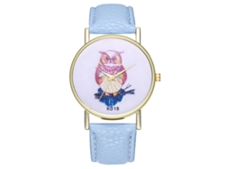 Reloj De Pulsera De Aleación Redondo Analógico De Cuarzo Para Parejas Azul Claro