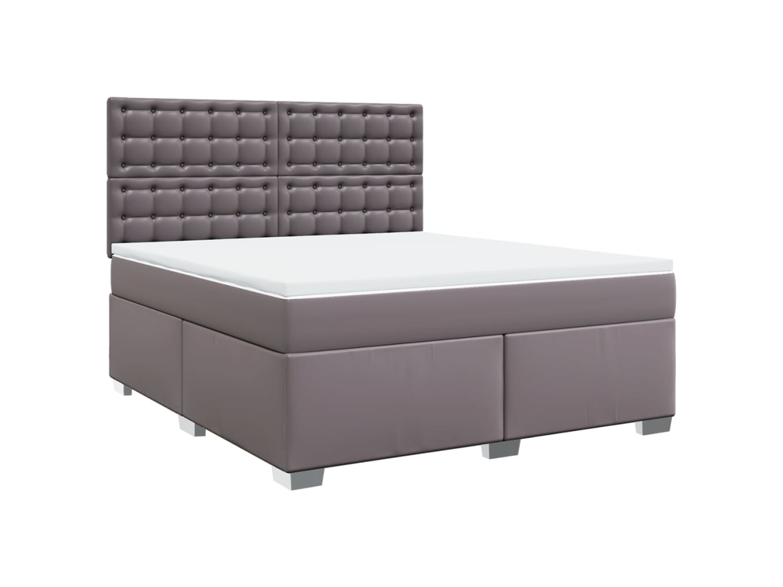 Box Spring Bed, Box Spring Beds Vidaxl Cinzeto Couro Artificial (180 X 200 Cm)