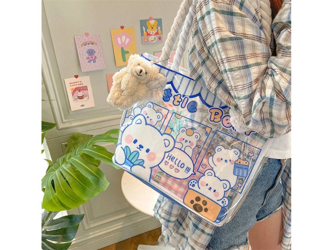 Bolsa Transparente Impermeável Grande Capacidade Feminina