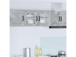 Vidaxl Armário De Vidro De Parede Porto Cinzento 80 X 31 X 40 Cm