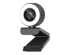Webcam Bestvite HD 1080P com anel de luz, foco automático USB 967 para PC e microfone duplo (preto)
