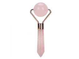 Massageador Facial de Quartzo Rosa com Rolo para Firmeza, Lifting e Antirrugas. GOKOCO