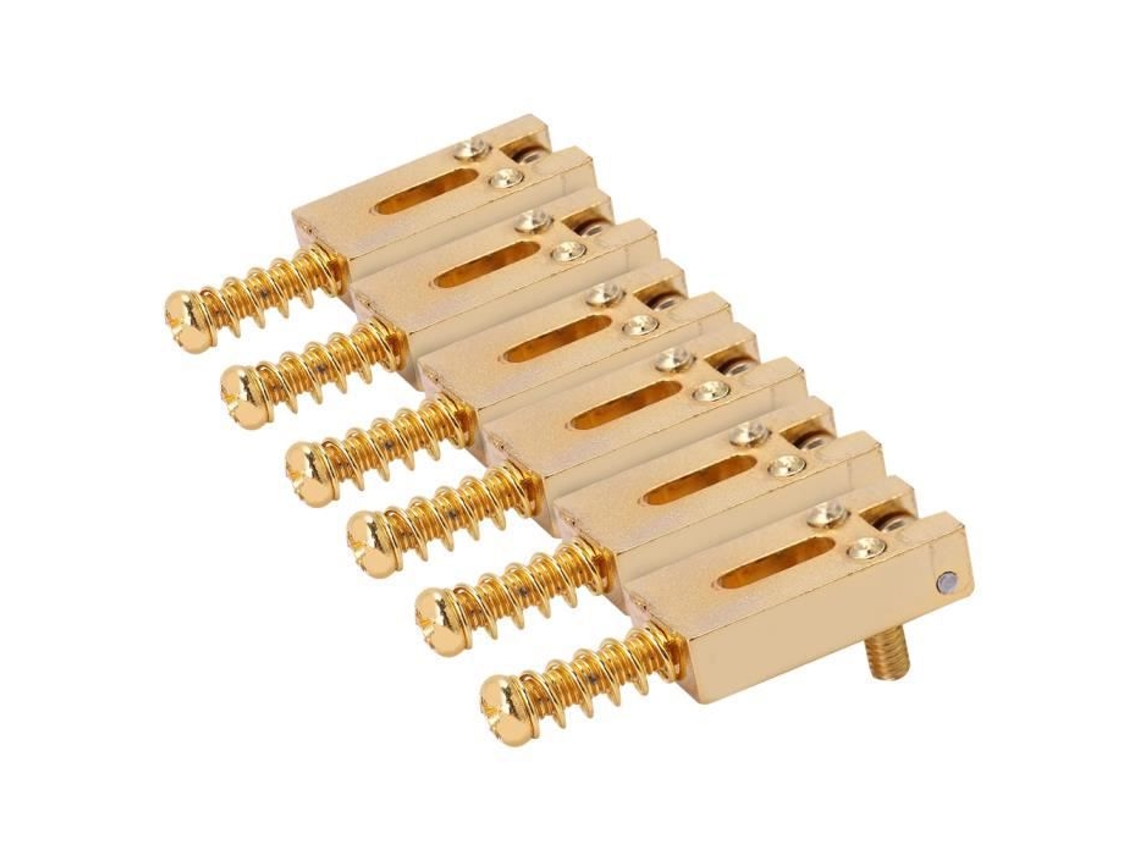 Saddle de Guitarra 6Pcs Saddles de Guitarra com Ponte de Rolo Peças de Reparo de Guitarra Ouro