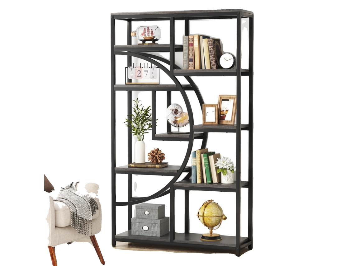 Estante, Design Industrial, 9 Prateleiras Abertas, Preto