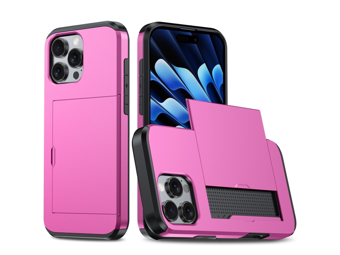 Capa Protetora À Prova De Choque Para Iphone 16 Pro - Compartimento Para Cartão