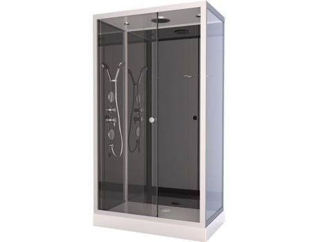 Cabine De Duche Com Hidromassagem Aurlane Retangular Preto 80 X 110 X 220 Cm Altura Necessária 230 Cm