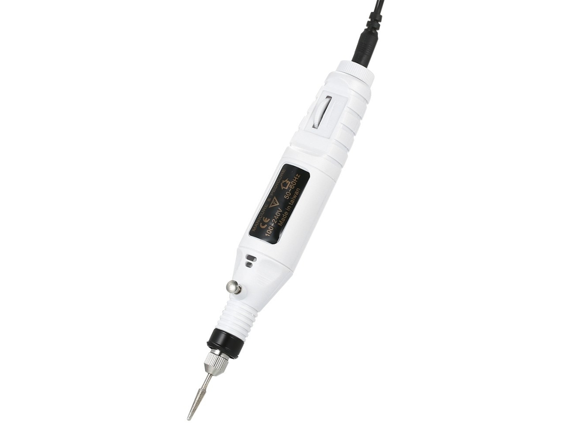 14 Pces 100V-240V Mini Ferramenta de Broca Moedor Elétrico Velocidade Variável Caneta de Gravura Rotativa Esculpir Conjunto de Ferramentas P Branco