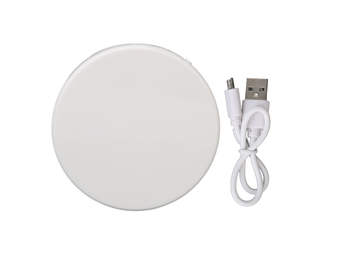 Espejo De Maquillaje De Bolsillo Plegable Con Luz Led Ajustable Y 3x De Amplificación