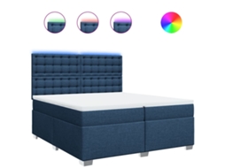 Box Spring Bed, Box Spring Beds Vidaxl Azul Tecido (200 X 200 Cm)