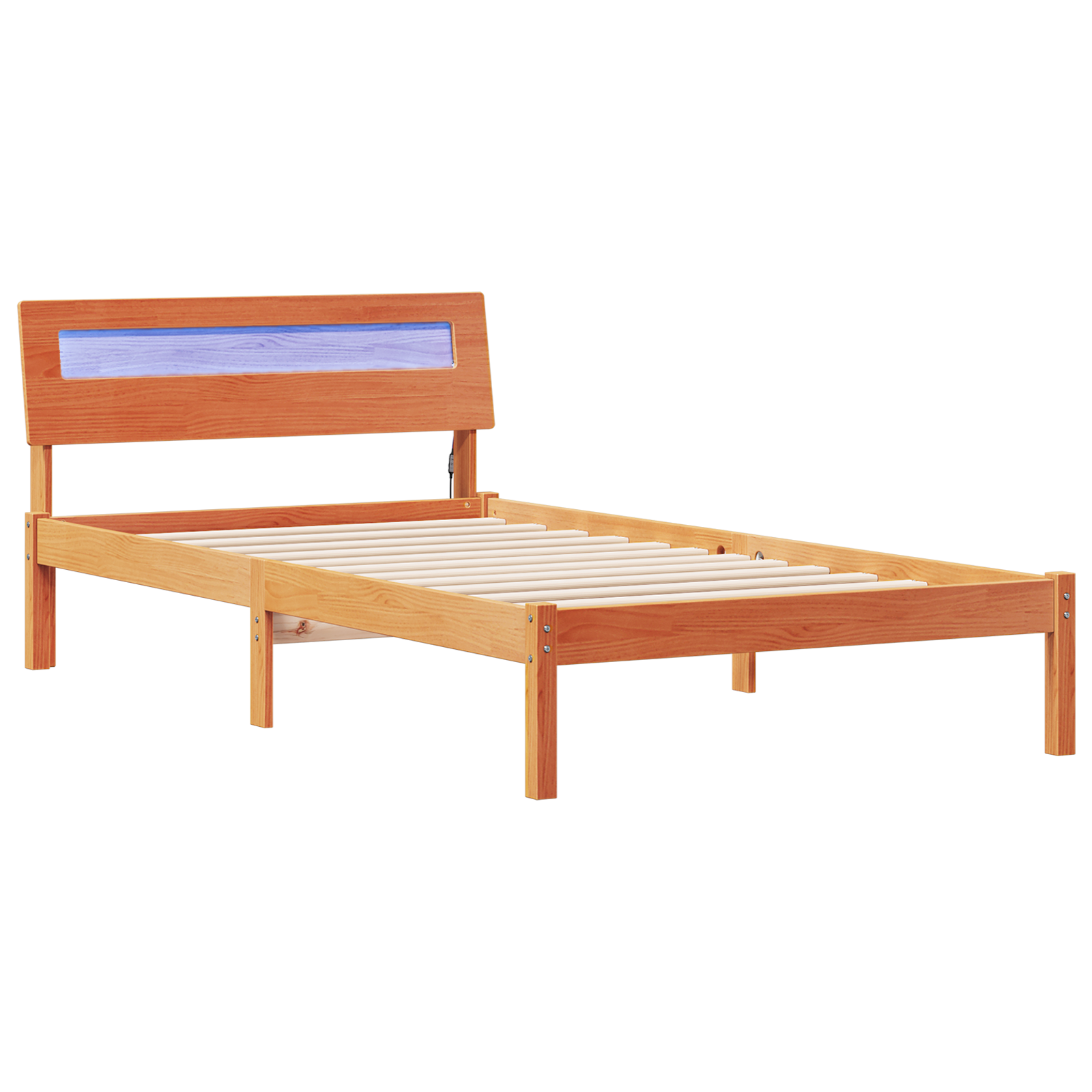 Conjunto 1 Estrado De Cama Plataforma Vidaxl Castanho Madeira De Pinho Maciça (100 X 200 Cm)