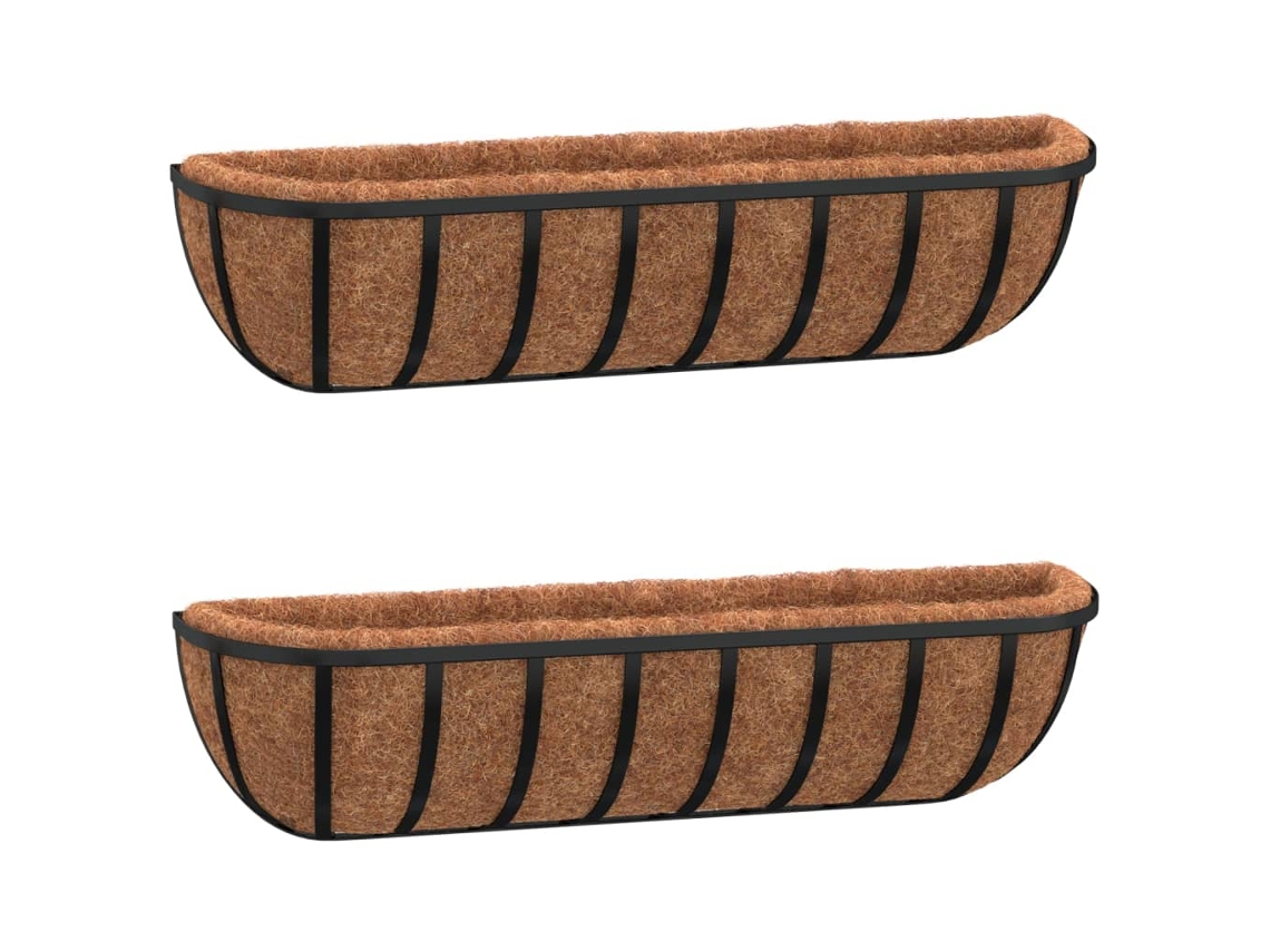 Wall Trough, Wall Troughs Vidaxl Preto Aço (61 X 19 X 16 Cm)