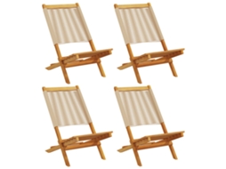 Maison Exclusive - Cadeiras De Jardim Dobráveis 4pcs Madeira De Acácia Maciça Bege