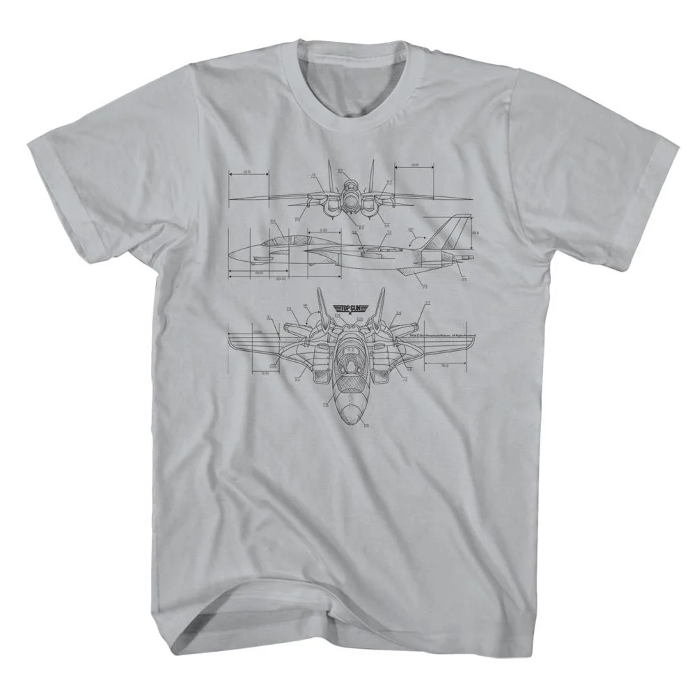 Rockinstone Top Gun Movie Technicolor Heather Gray Adult T-shirt Size:xxl