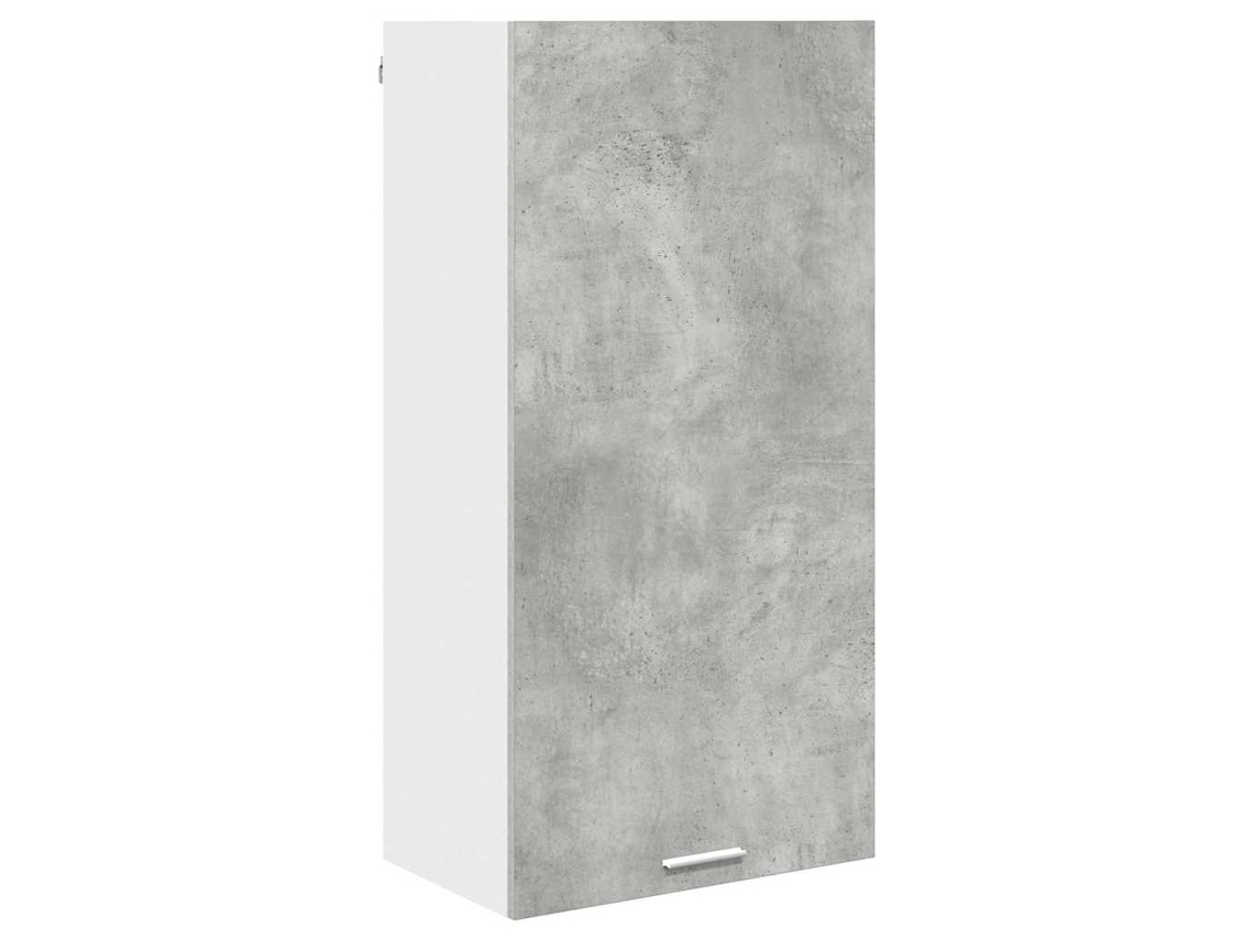 Armário Suspenso Cinza Concreto e Branco (50x31x100 cm)