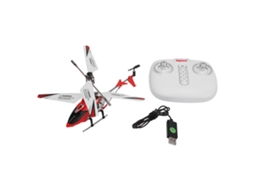 Helicóptero de controle remoto de brinquedo com 3 canais, giroscópio e luzes noturnas para crianças acima de 8 anos, vermelho.