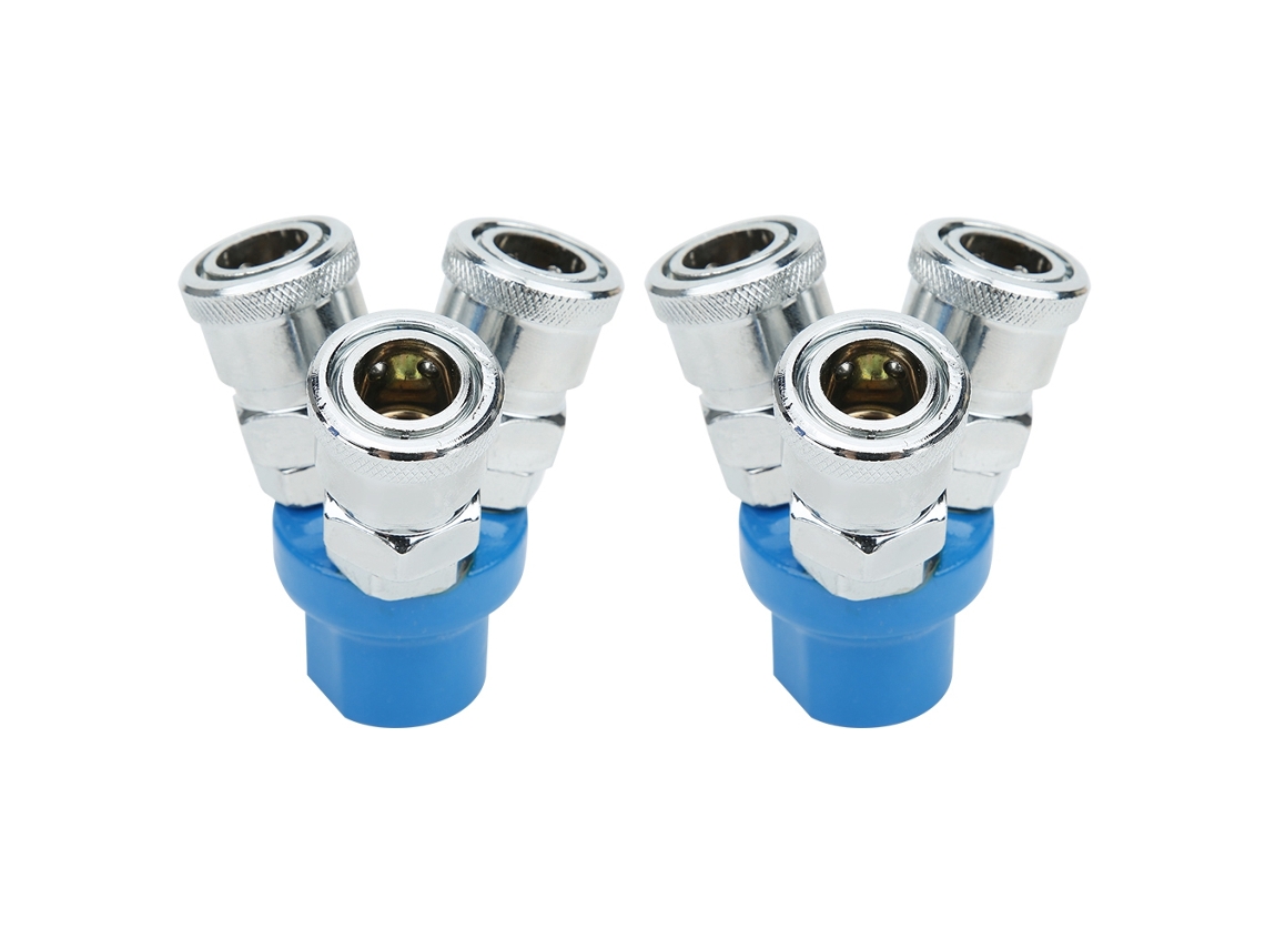Laxiscreed Conector Rápido Para Mangueira De Ar Com Ligação 3 Vias, Rosca Externa Redonda