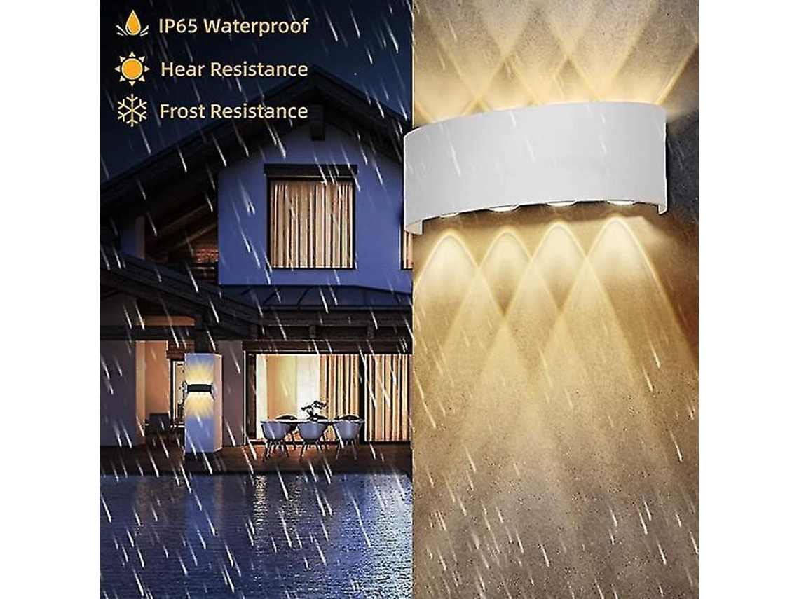 Lâmpada De Parede Led Alumínio Impermeável Ip65 8w 3000k Para Hotel Corredor Jardim Interior E Exterior