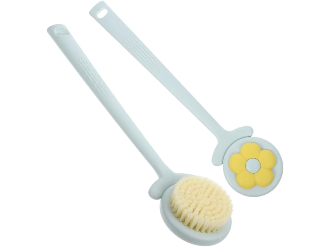 Escova Esfoliante Corporal Popetpop De 2 Peças Com Cabo Alongado, Esponja De Banho Para Limpeza Das Costas, Escova De