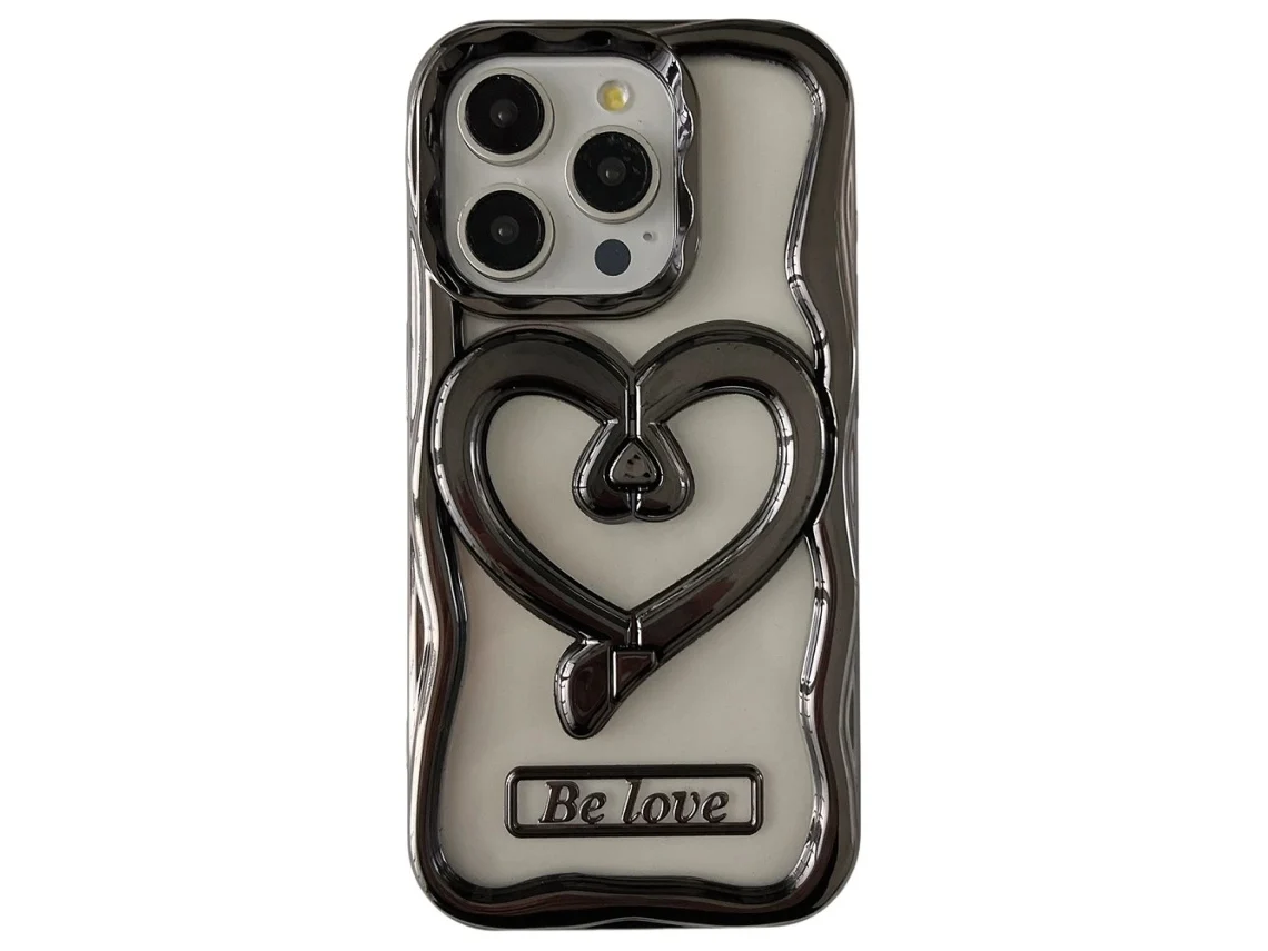 Suporte Casa Quedas Galvanizado Para Iphone 14 Pro Max Pele Sintética Preto