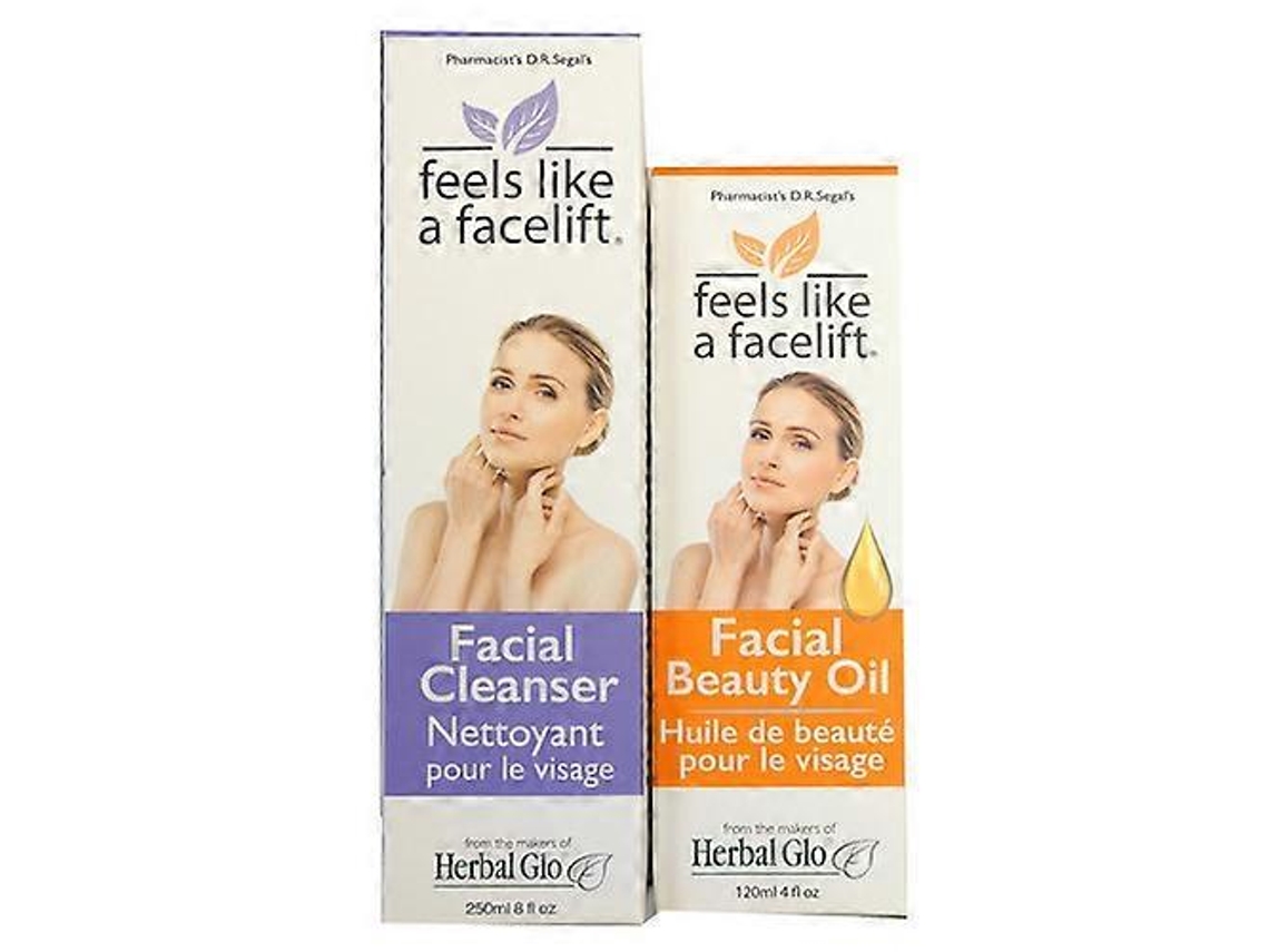 Óleo De Beleza Facial Herbal Glo Com Limpador Grátis, 2 Unidades (pacote Com 3)