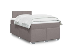 Vidaxl Cama Boxspring C/ Colchão 120x190cm Tecido Castanho-acinzentado